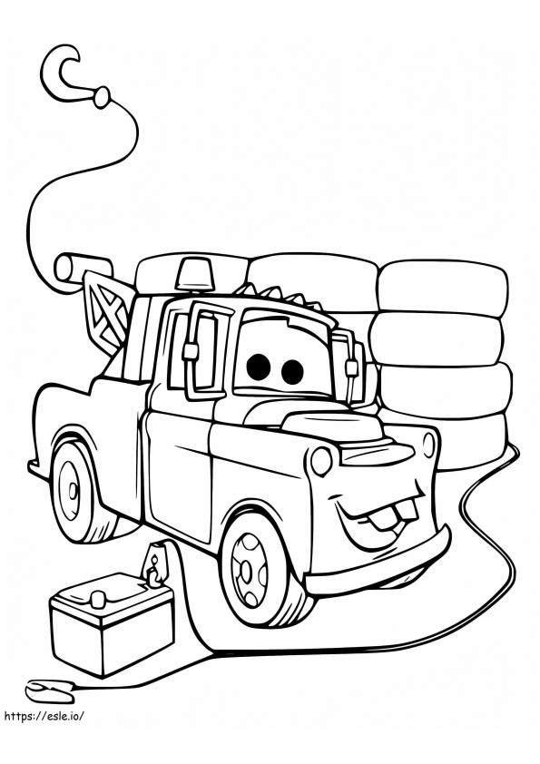Coloriage Sir Tow Mater depuis les voitures à imprimer dessin