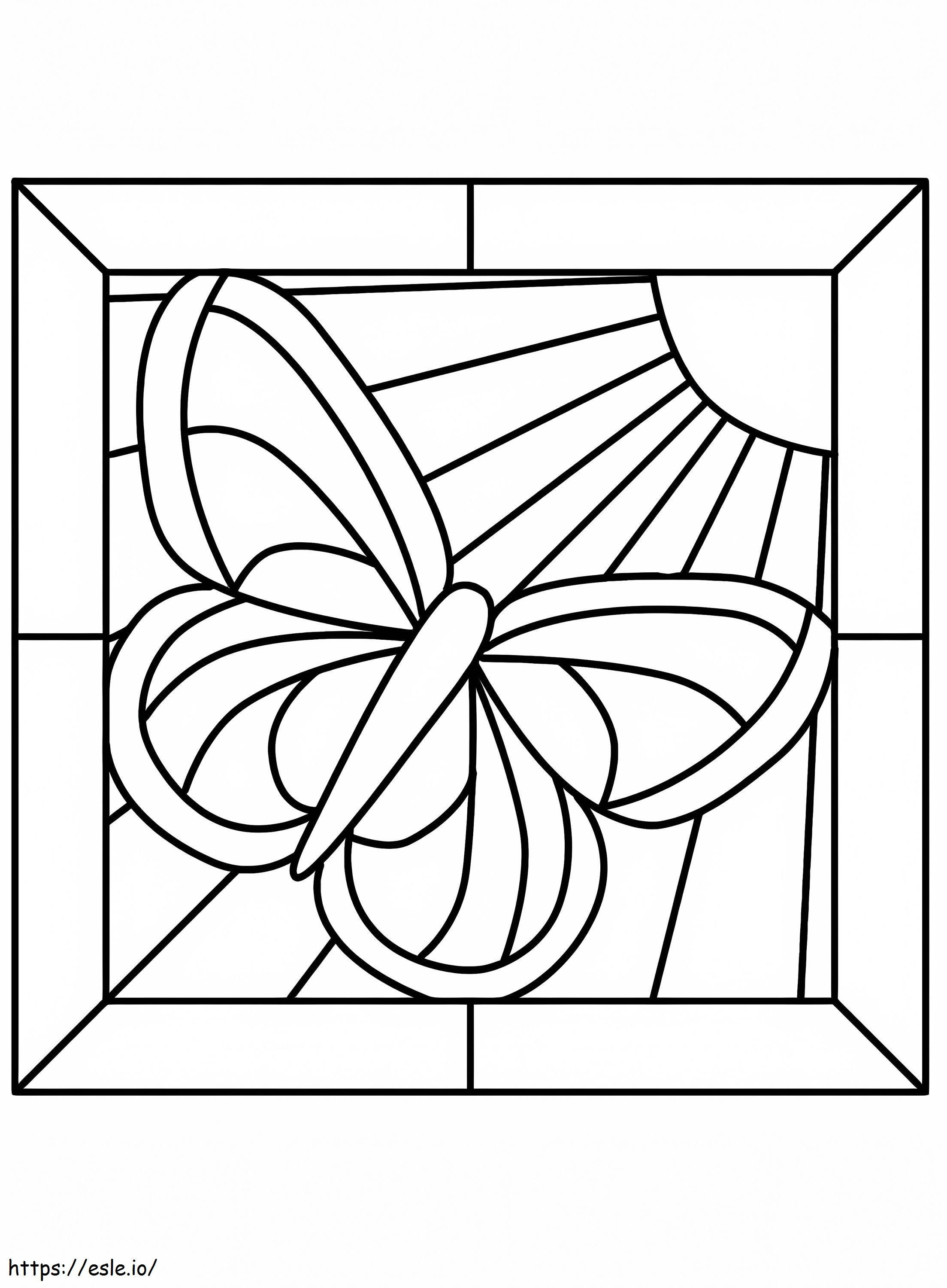 Coloriage Vitrail Papillon à imprimer dessin