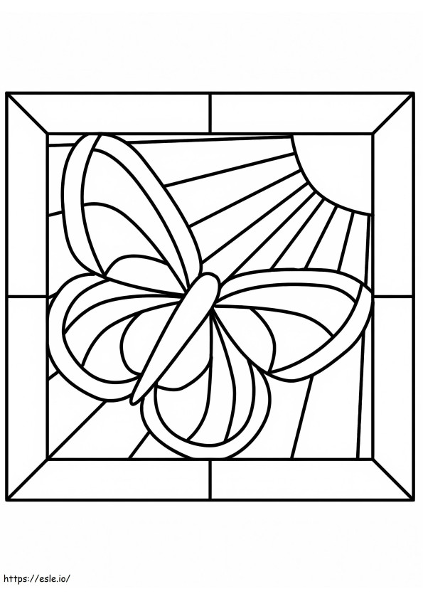Schmetterling-Buntglas ausmalbilder