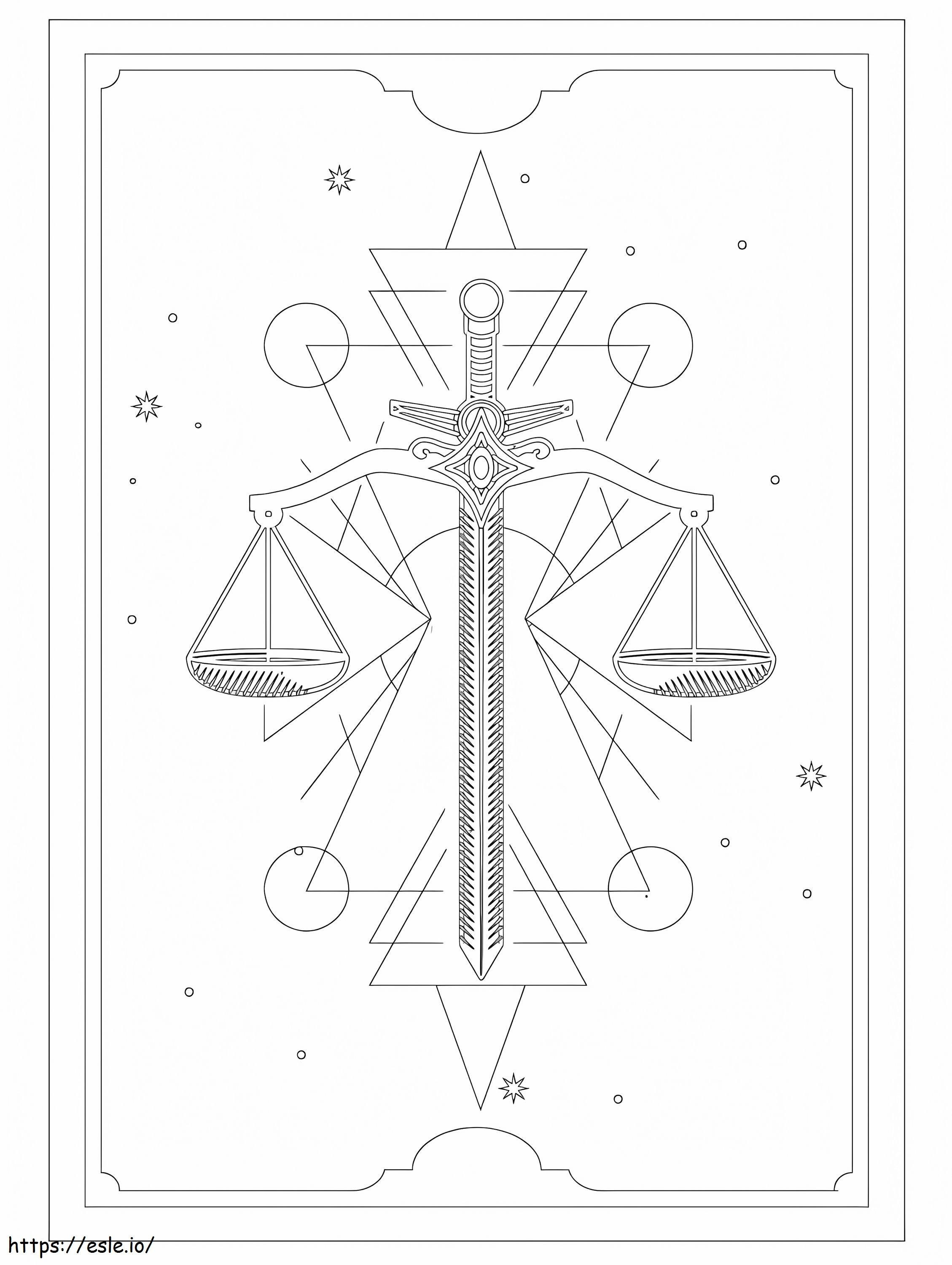 Tarot Justice coloring page
