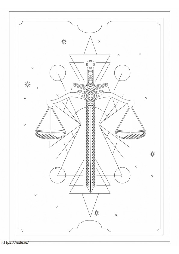 Tarot Justice coloring page