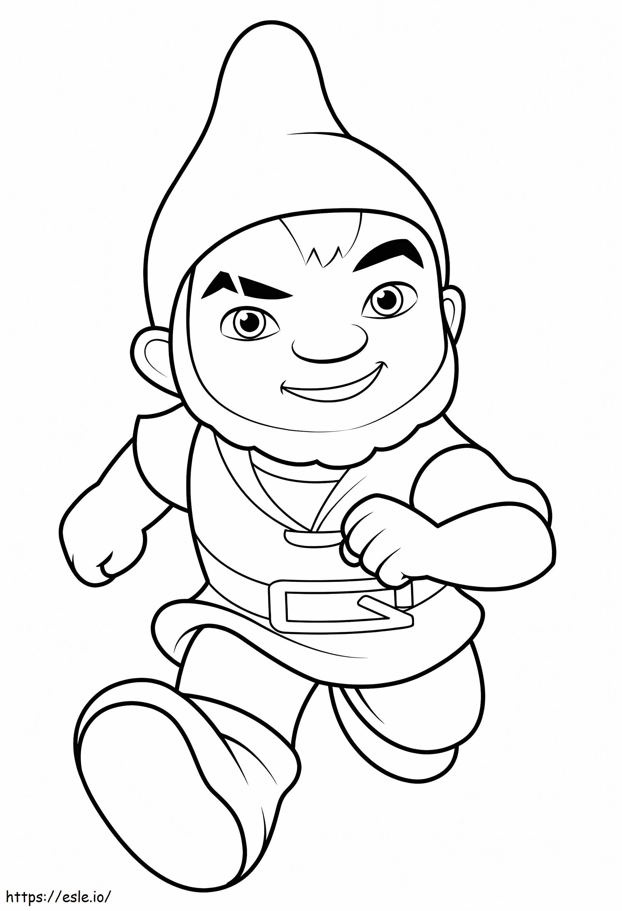 Gnomeo Running A4 coloring page