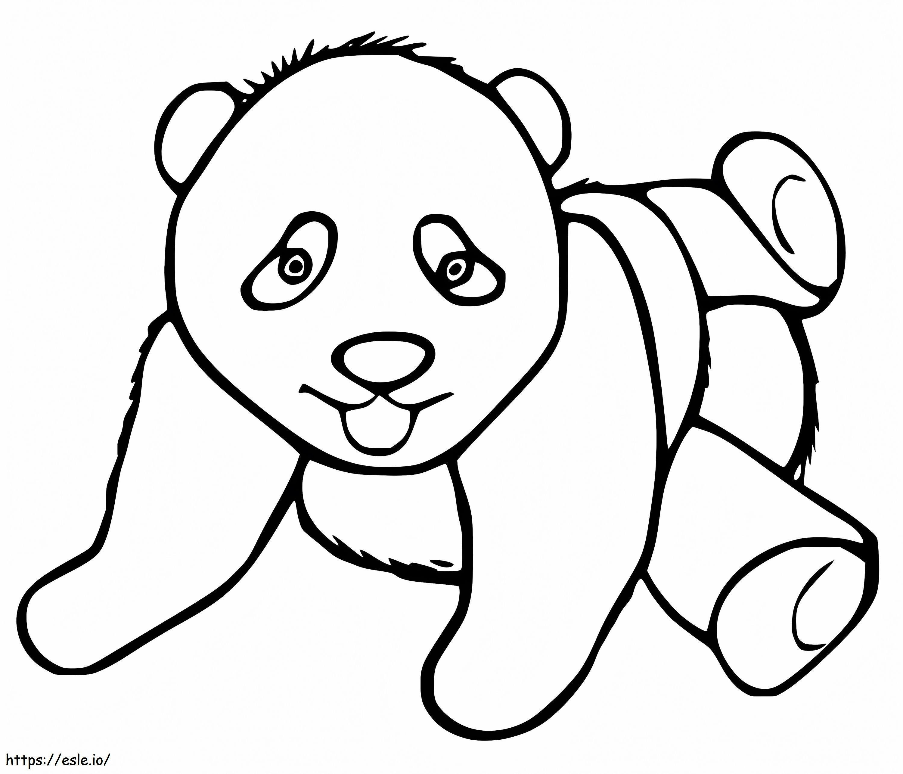 Lindo bebé panda para colorear