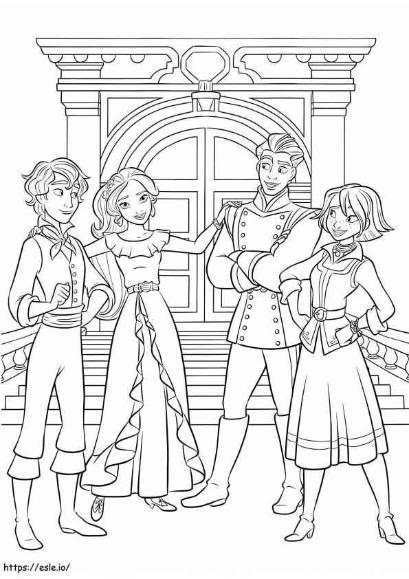 1566029498_Elena_With_Her_Friends A4 coloring page