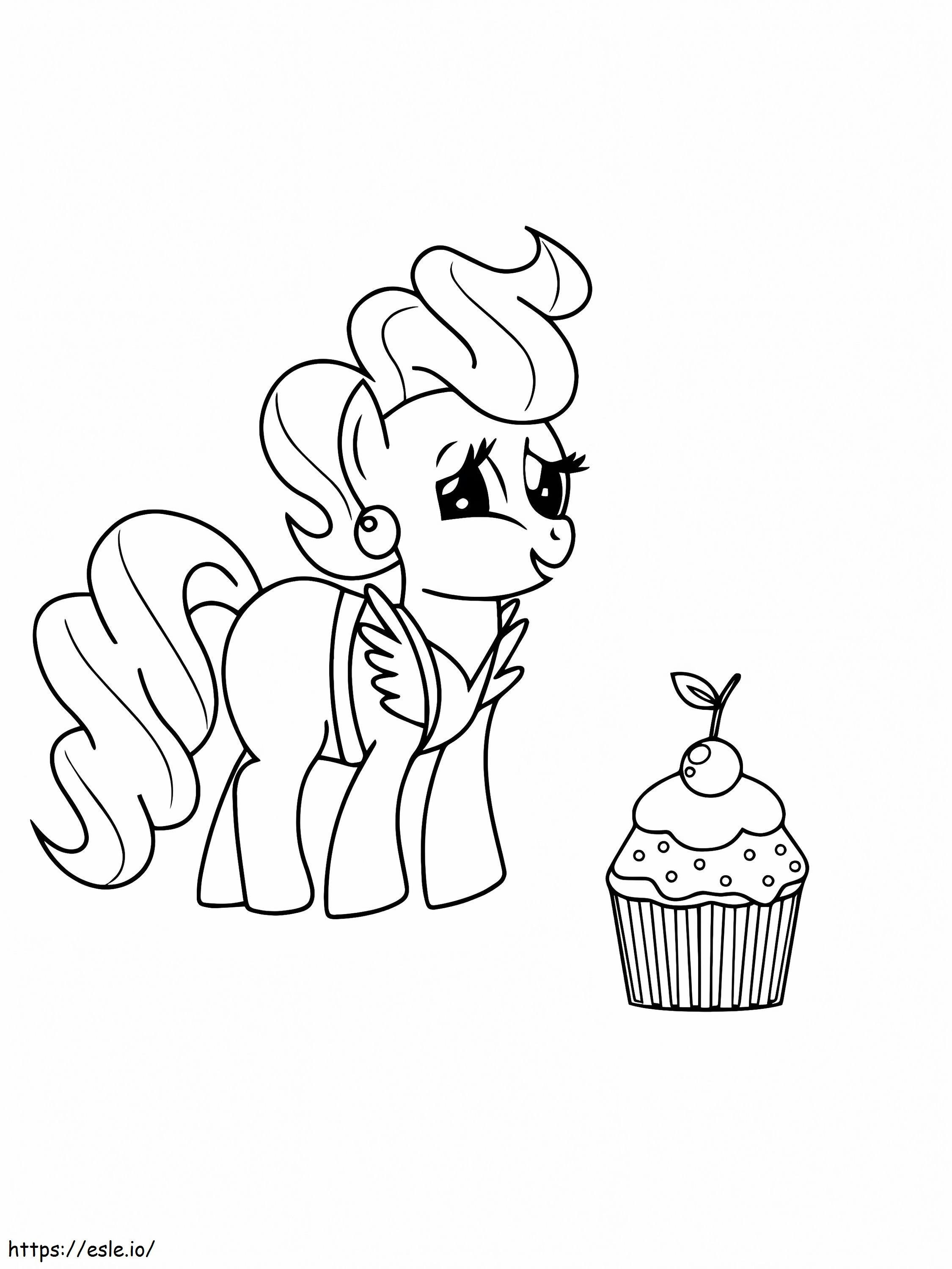Delicioso cupcake y señora cake de My Little Pony para colorear