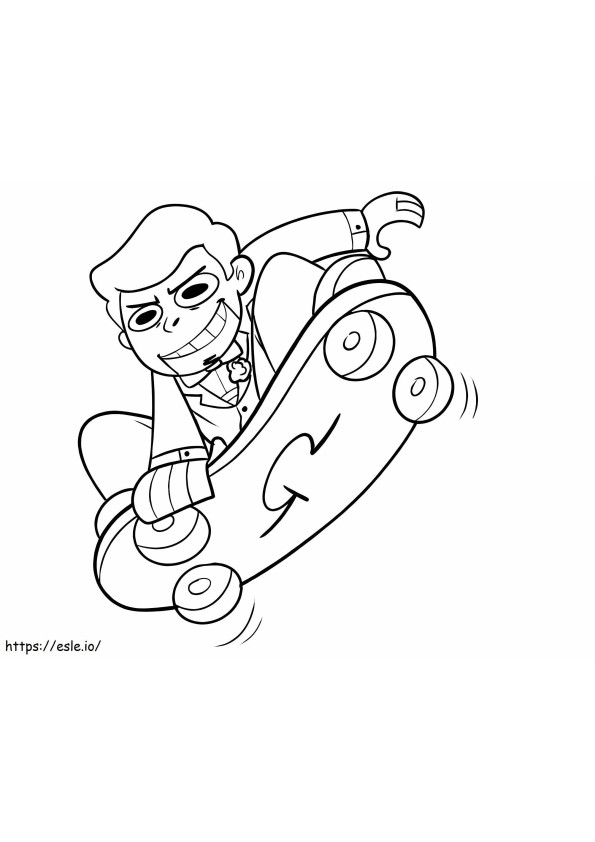 Coloriage Slappy jouant au skateboard à imprimer dessin