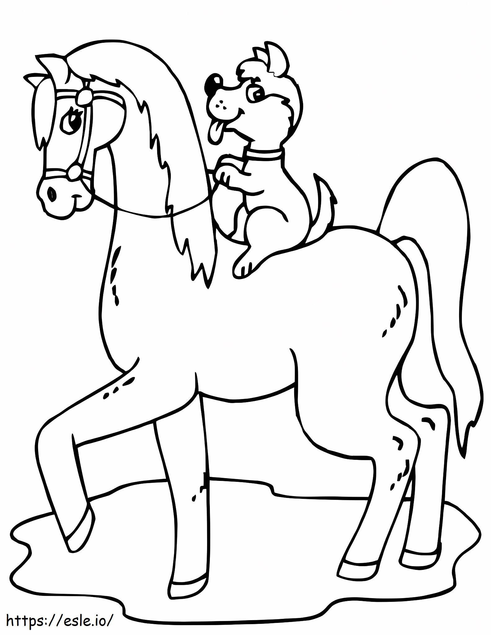 Dog Riding Horse coloring page