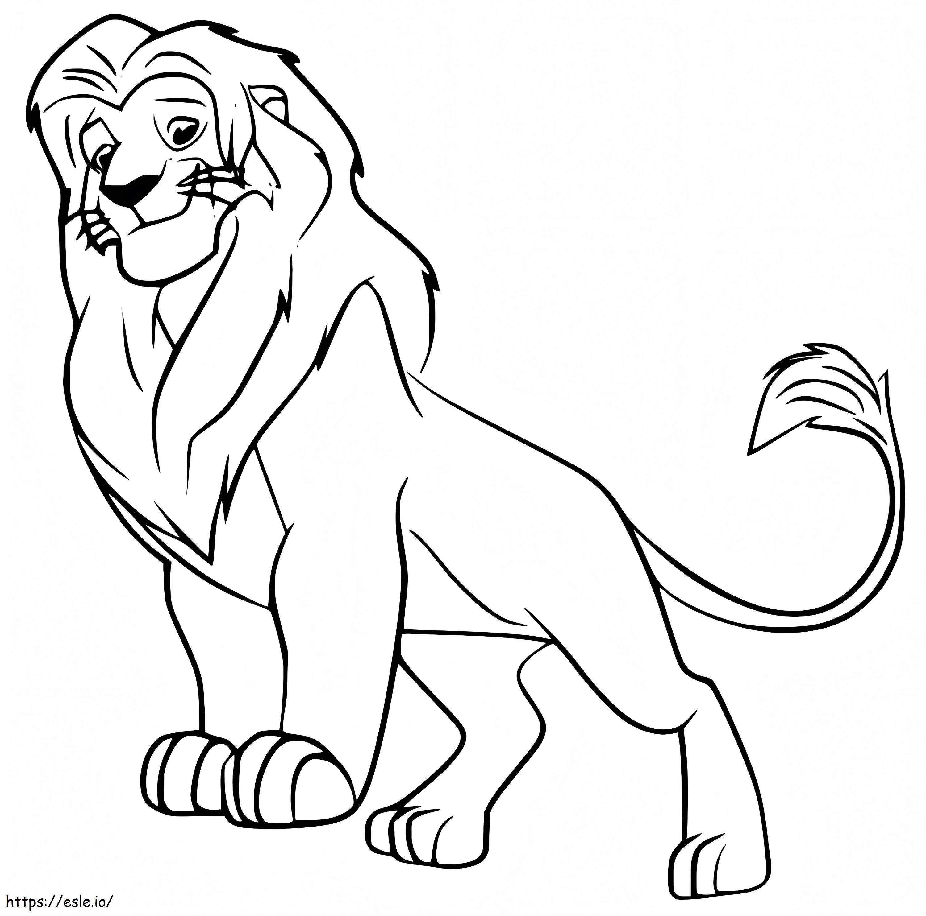 Simba Leijonavartiosta värityskuva