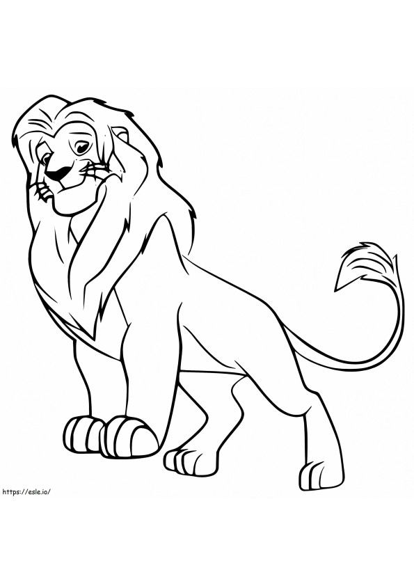 Simba de la guardia del león para colorear