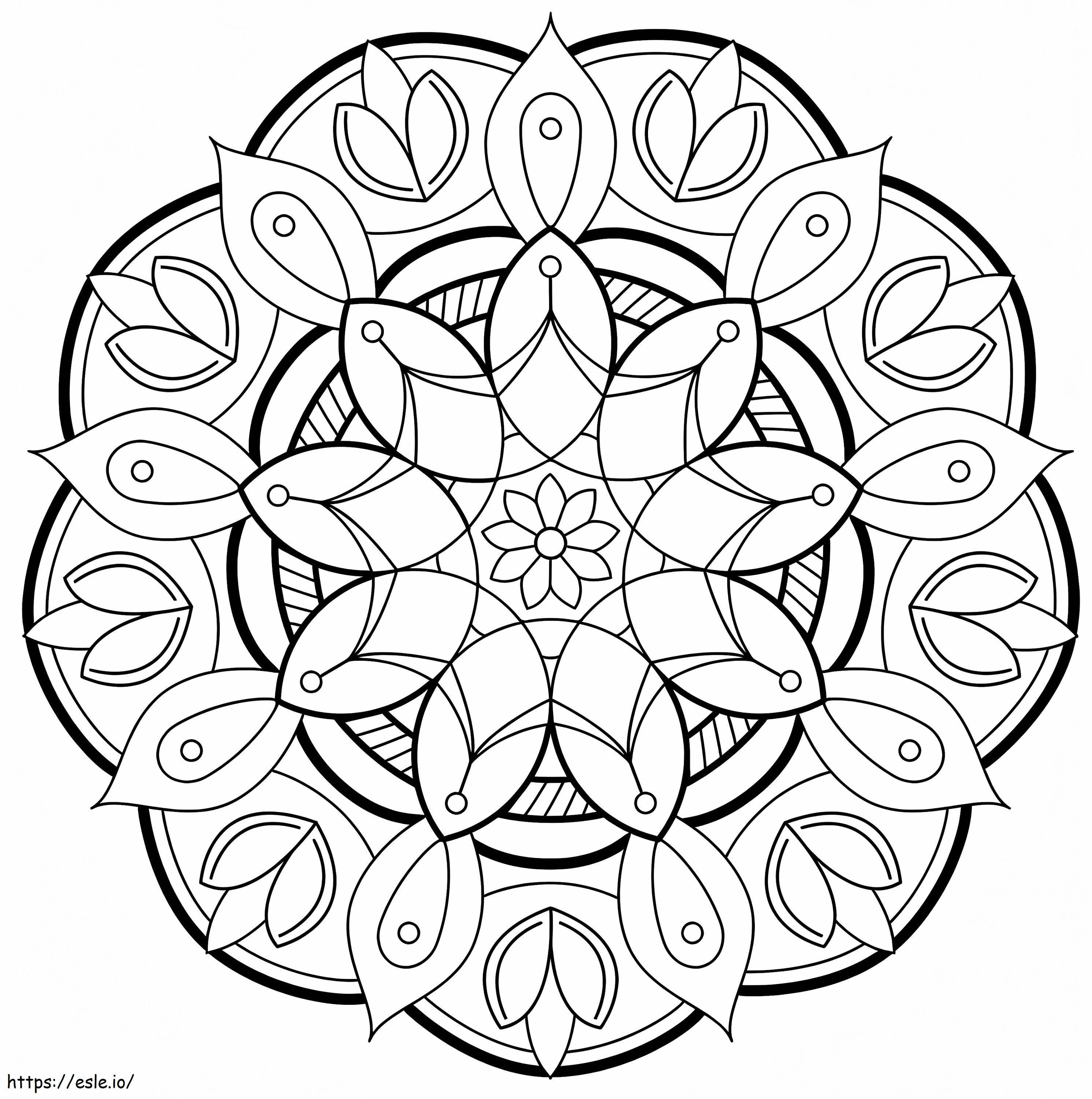 Coloriage Mandala de fleurs 18 à imprimer dessin