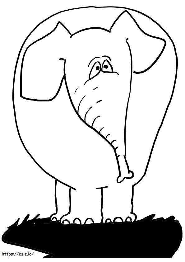 Elefante na lama para colorir