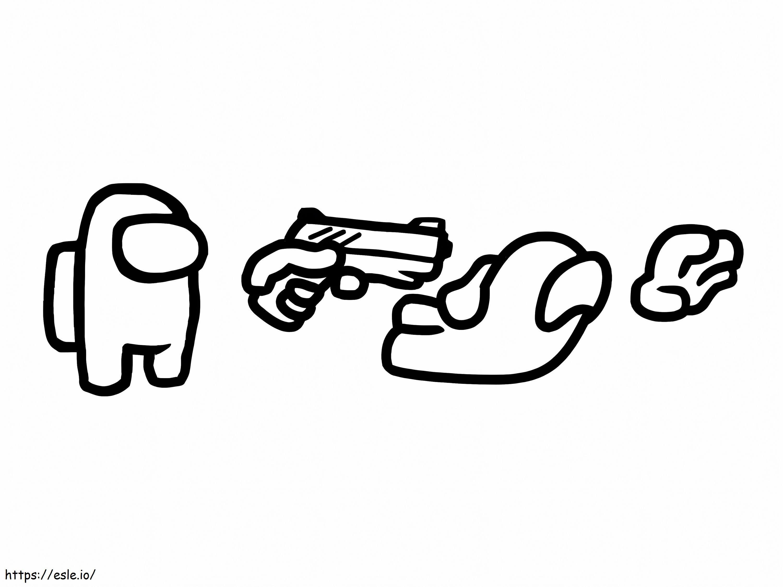Among Us Kill With Gun coloring page