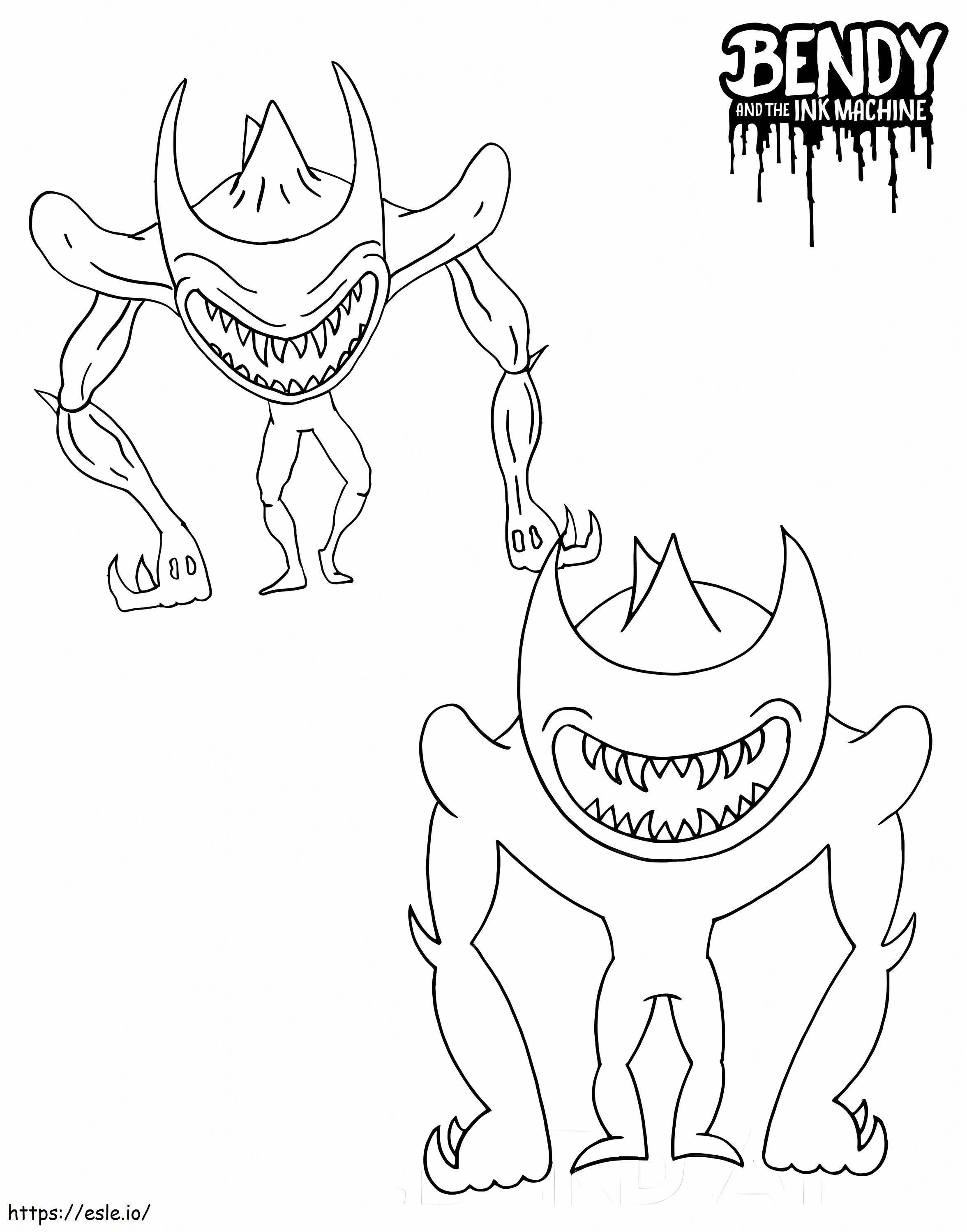 Demon Beast Bendy coloring page