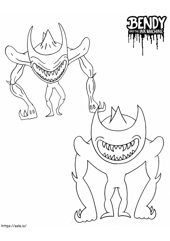 Demon Beast Bendy coloring page