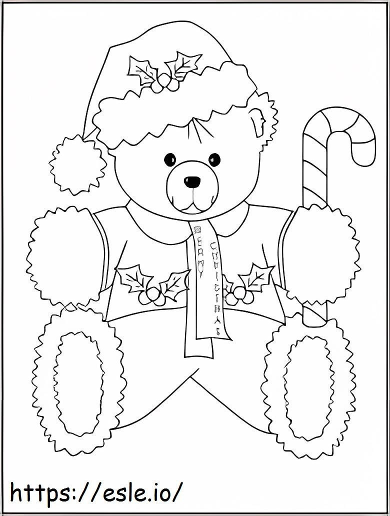 Teddybeer Met Kerstmis kleurplaat kleurplaat