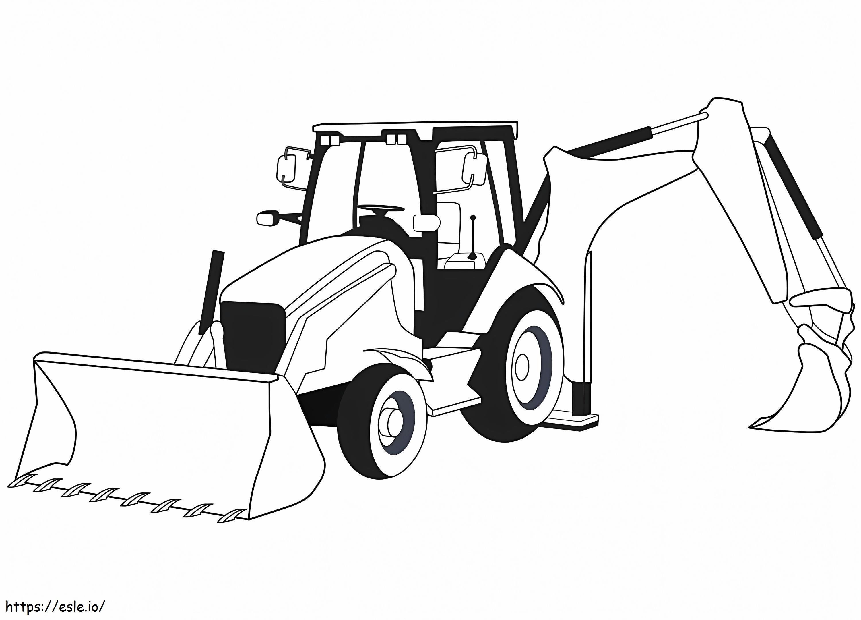 Pemuat Backhoe 1024X737 Gambar Mewarnai
