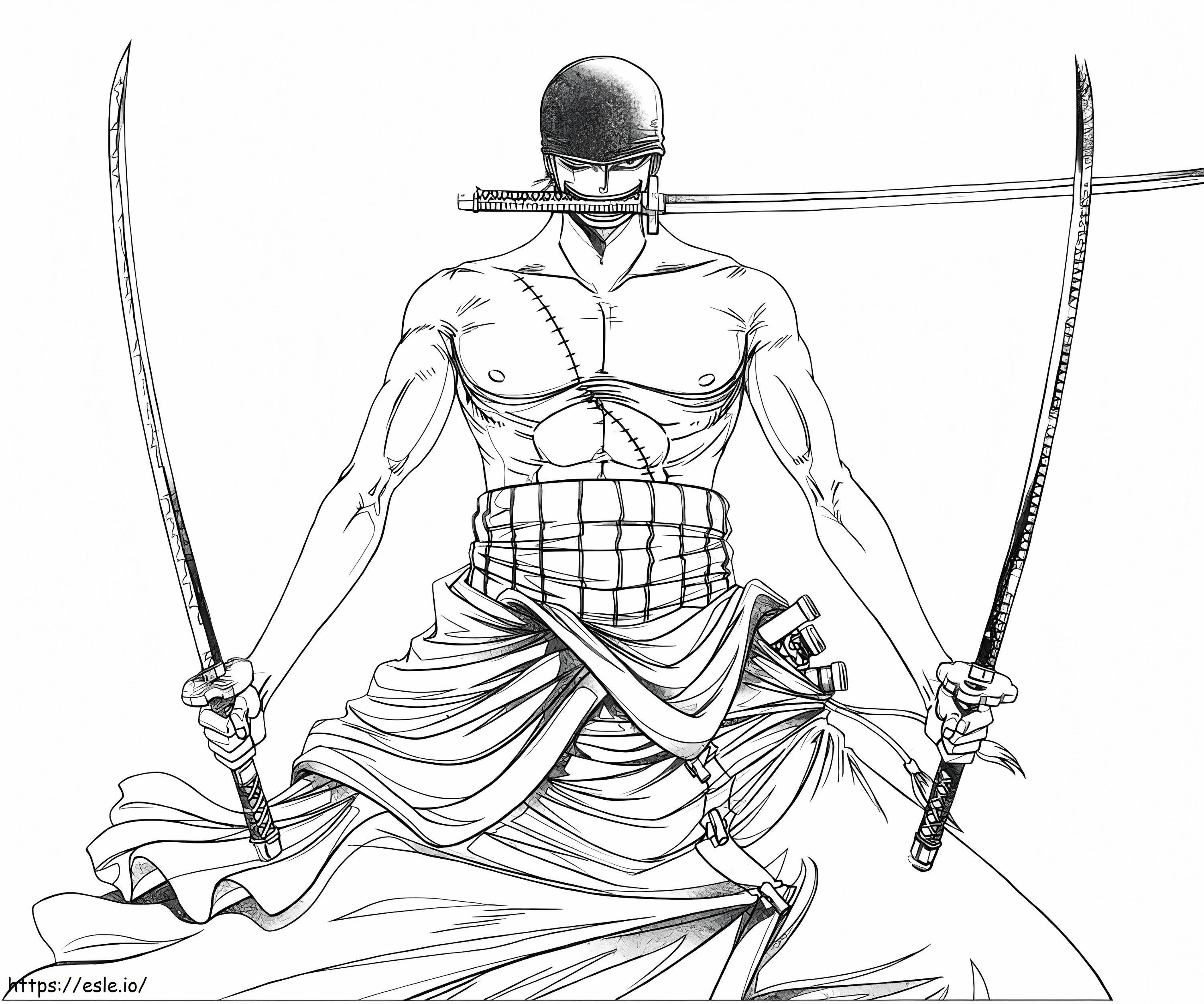 Cool Handsome Zoro coloring page