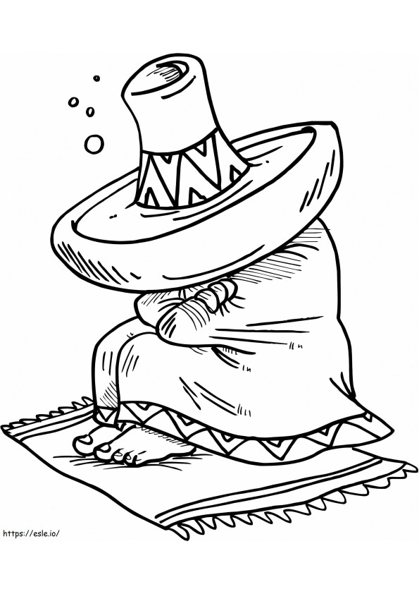 Mexican And Sombrero coloring page