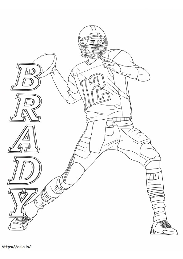 Afdrukbare Tom Brady kleurplaat