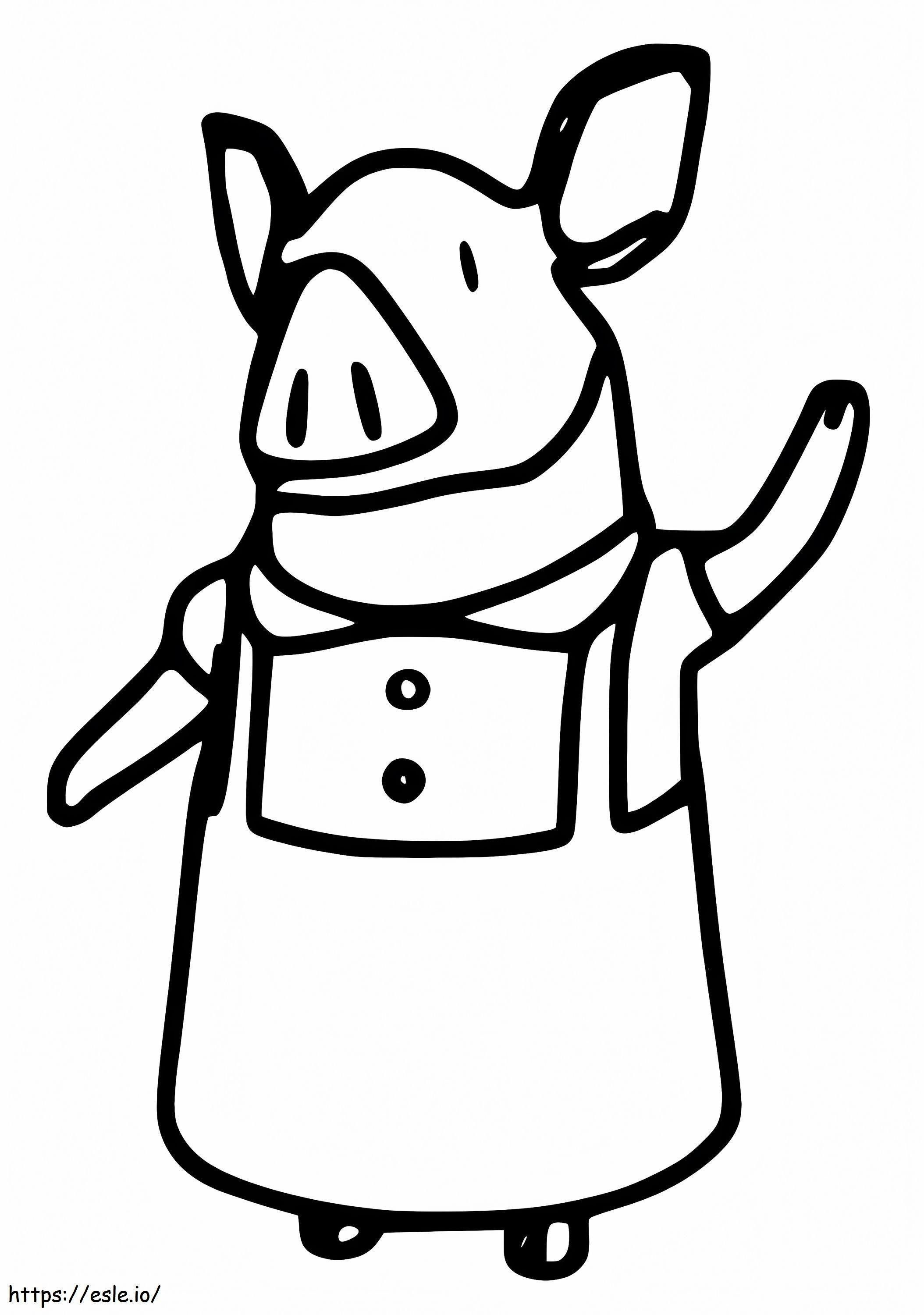 豚のソフィー ぬりえ - 塗り絵