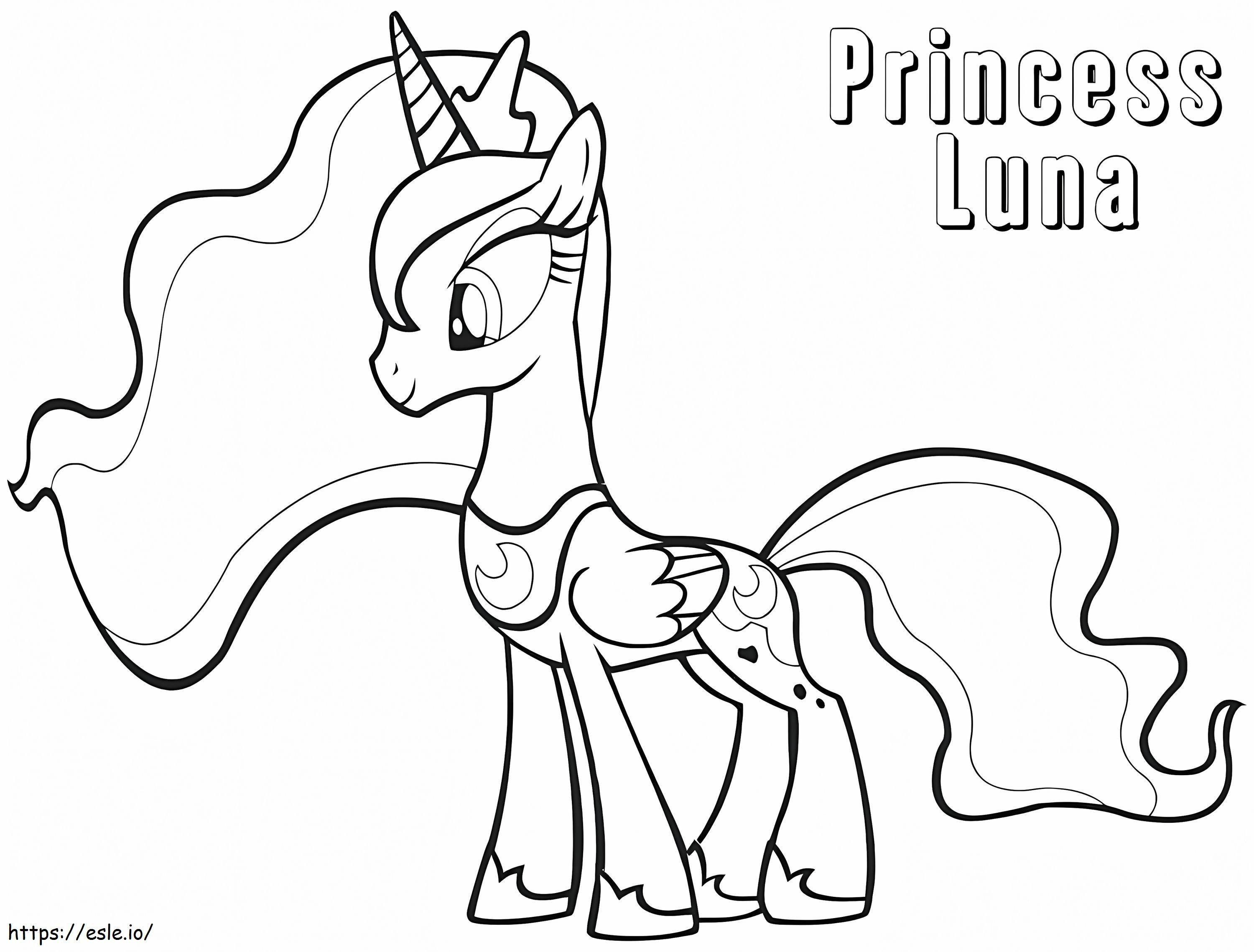 Linda Princesa Luna para colorir