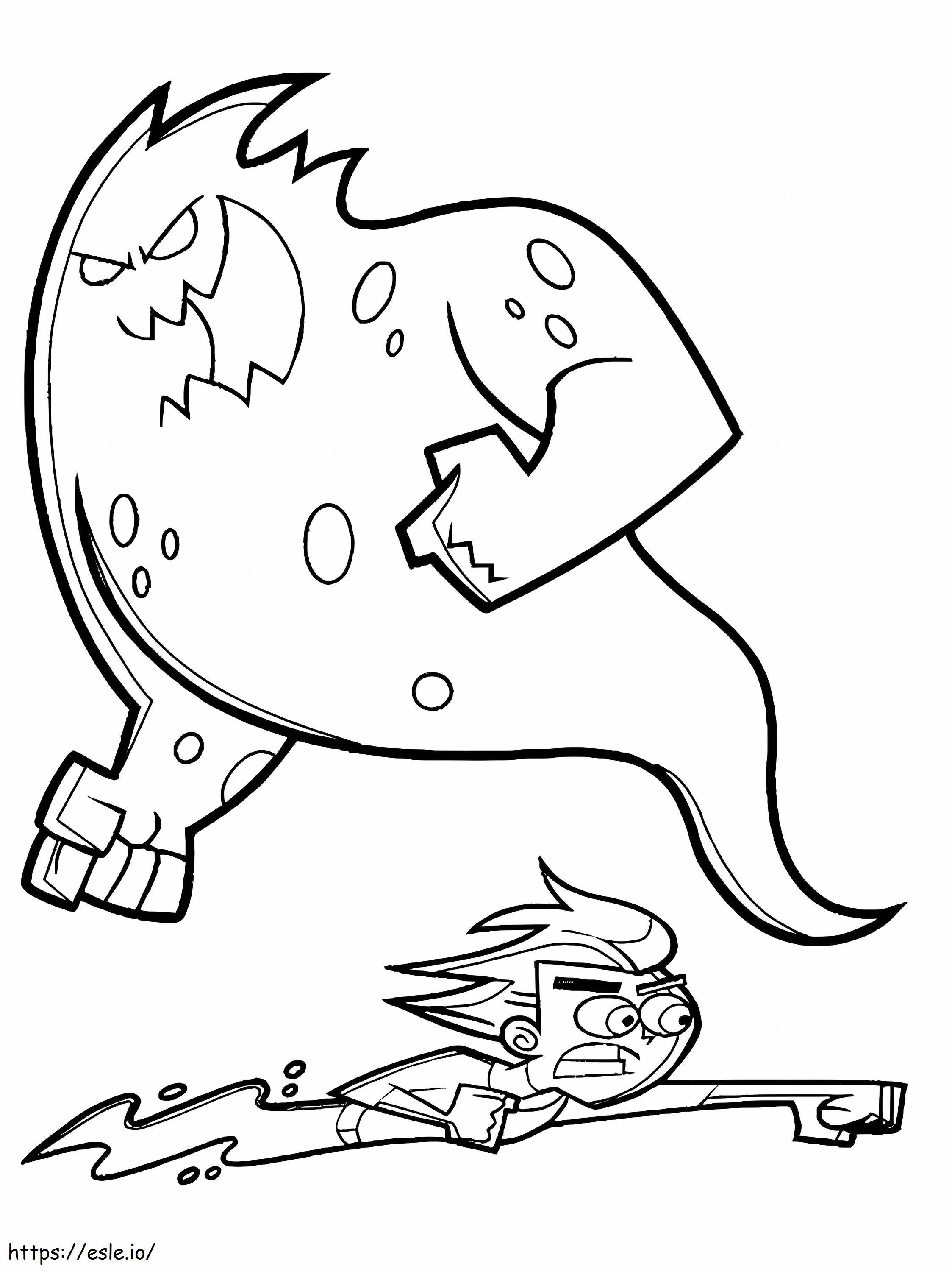 Danny Phantom Is Fighting coloring page
