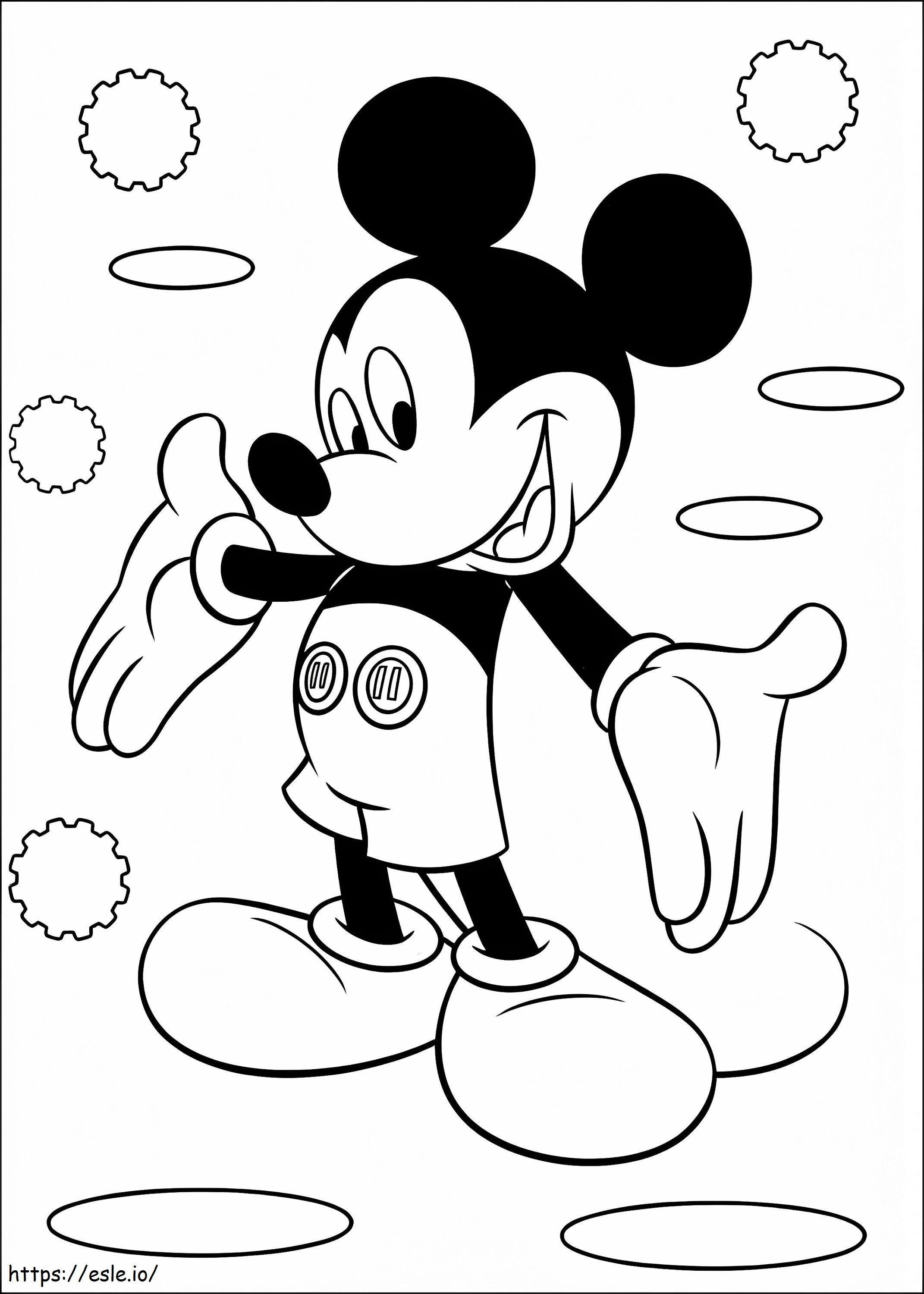 Fericit Mickey Mouse de colorat