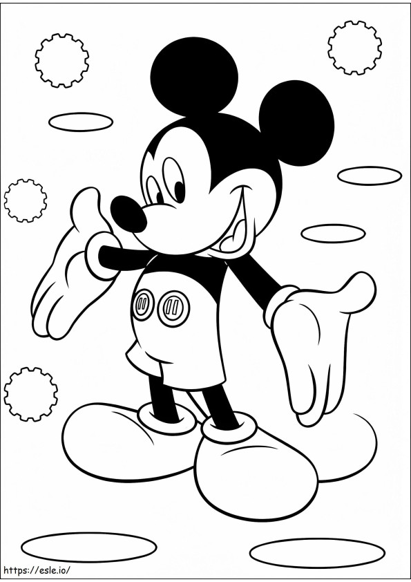 Happy Mickey Mouse coloring page