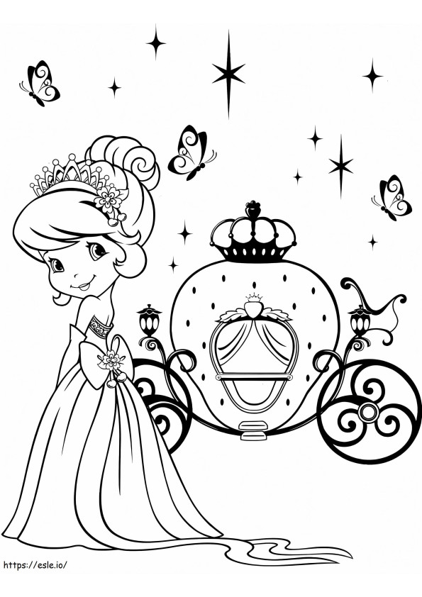 Strawberry Shortcake And Magical Carriage coloring page