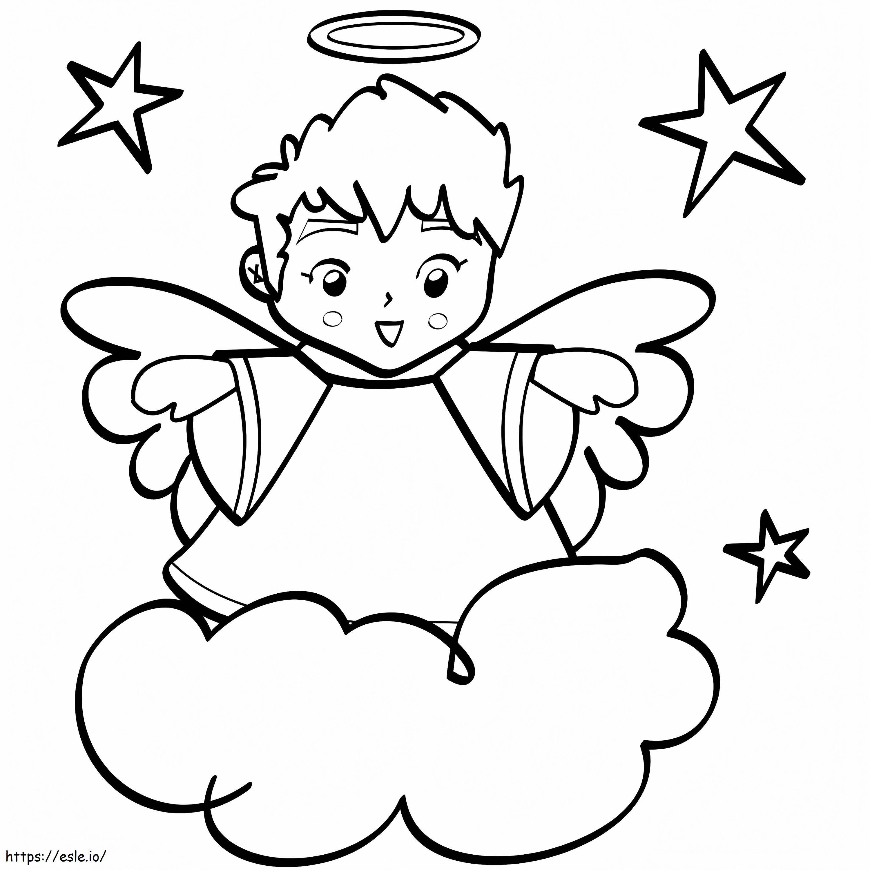 Angel In The Cloud coloring page