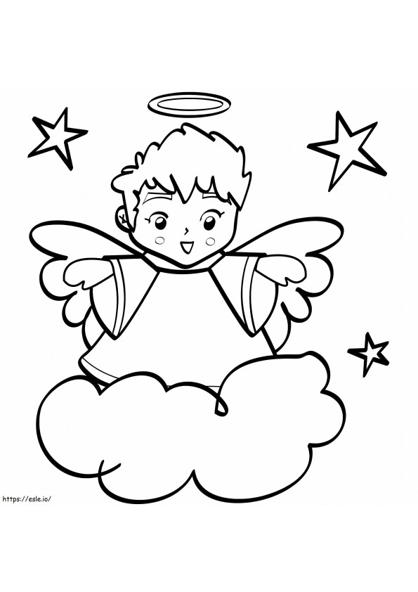 Angel In The Cloud coloring page