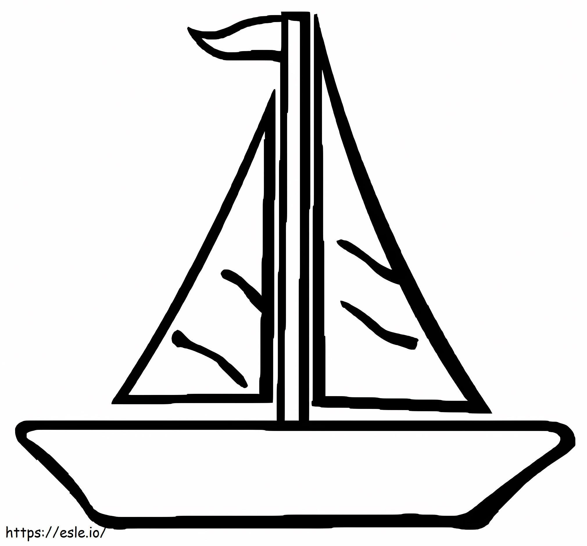 Barca a vela semplice 1 da colorare
