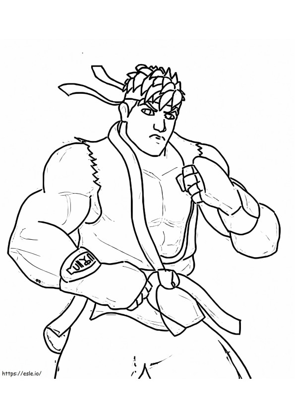 Kostenloses Ryu zum Ausdrucken ausmalbilder