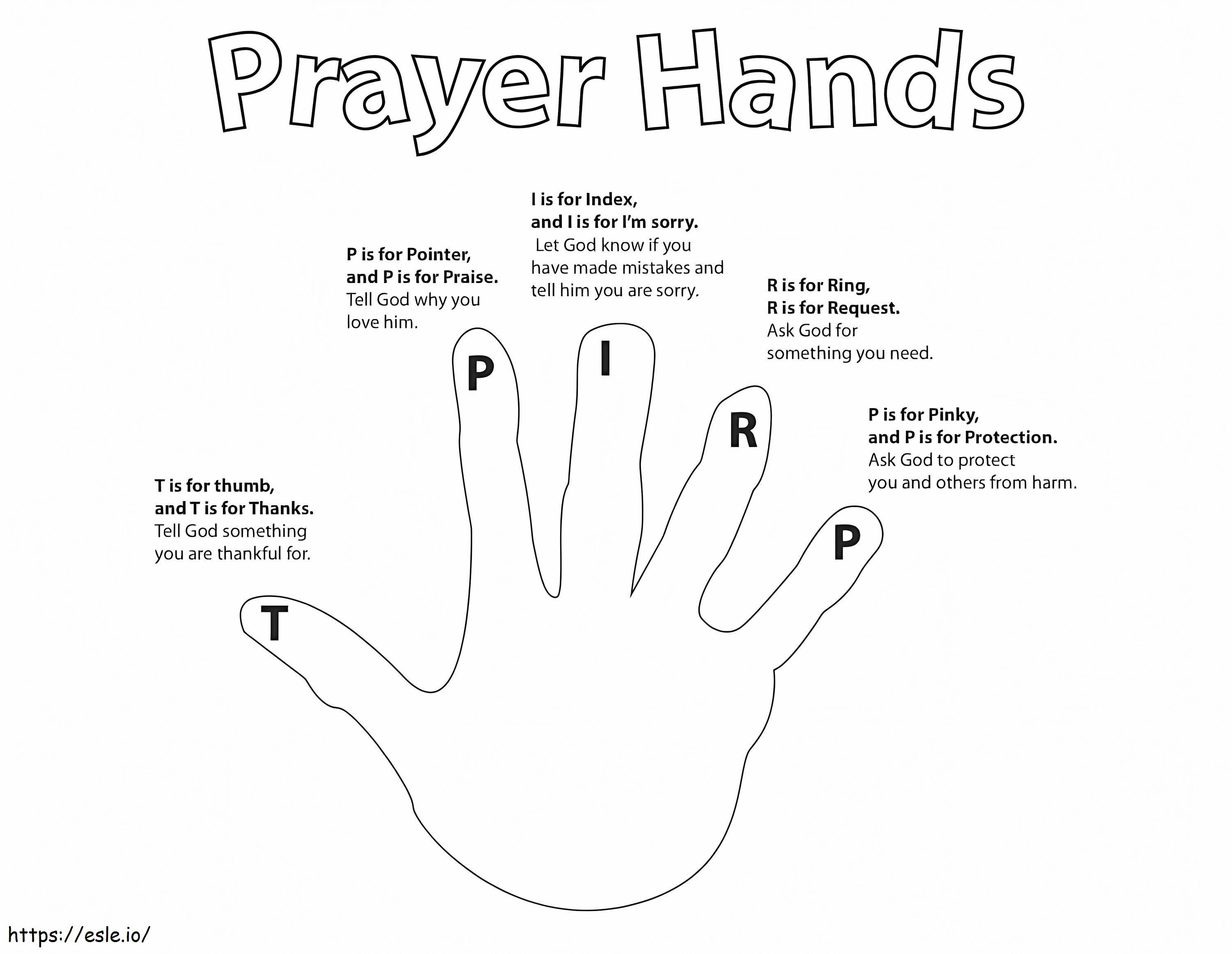 Druckbare Gebetshände ausmalbilder