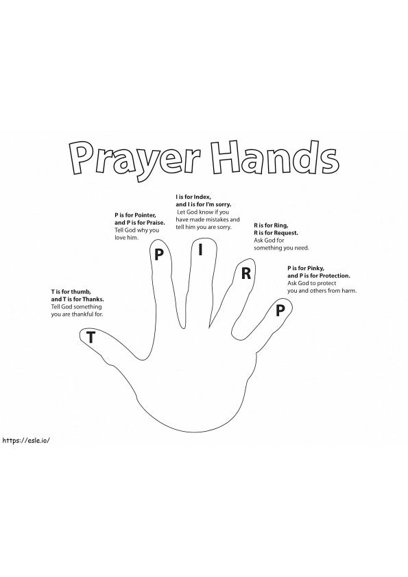 Druckbare Gebetshände ausmalbilder