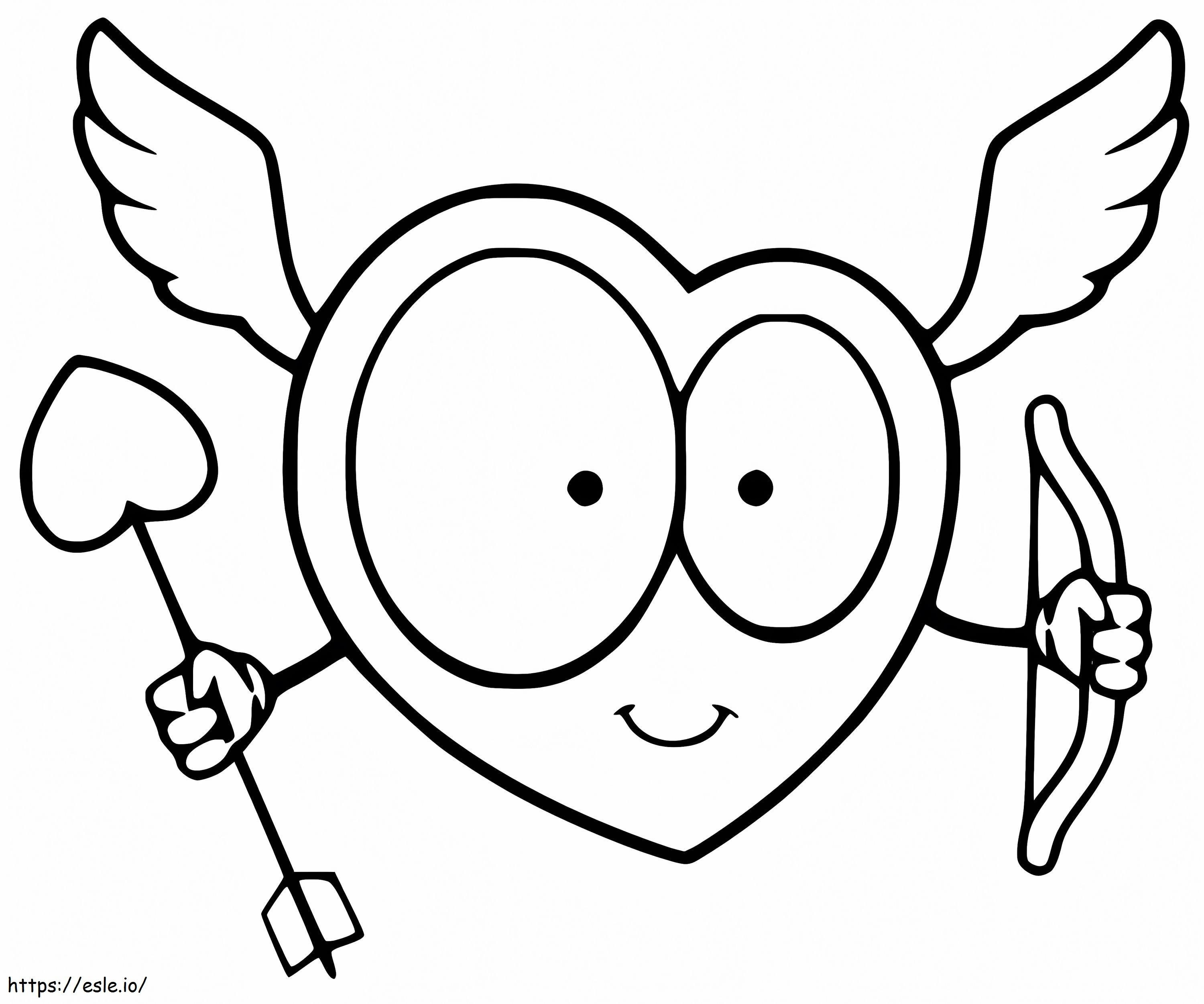 Heart Cupid coloring page