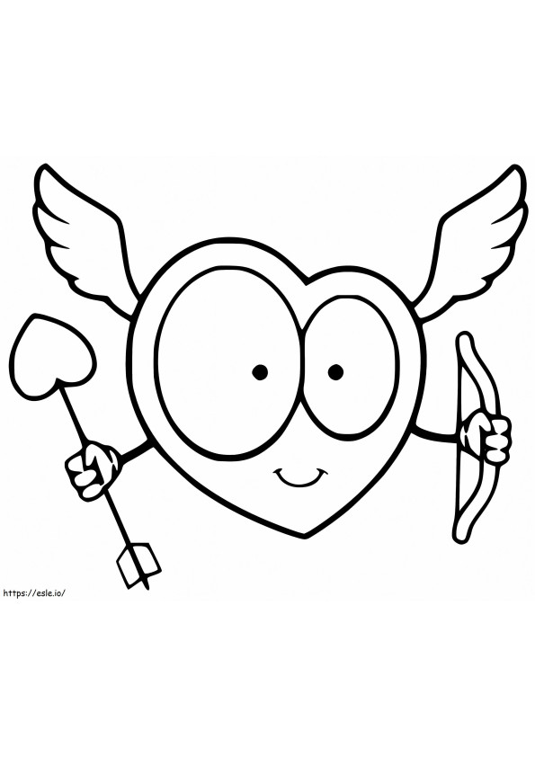 Heart Cupid coloring page