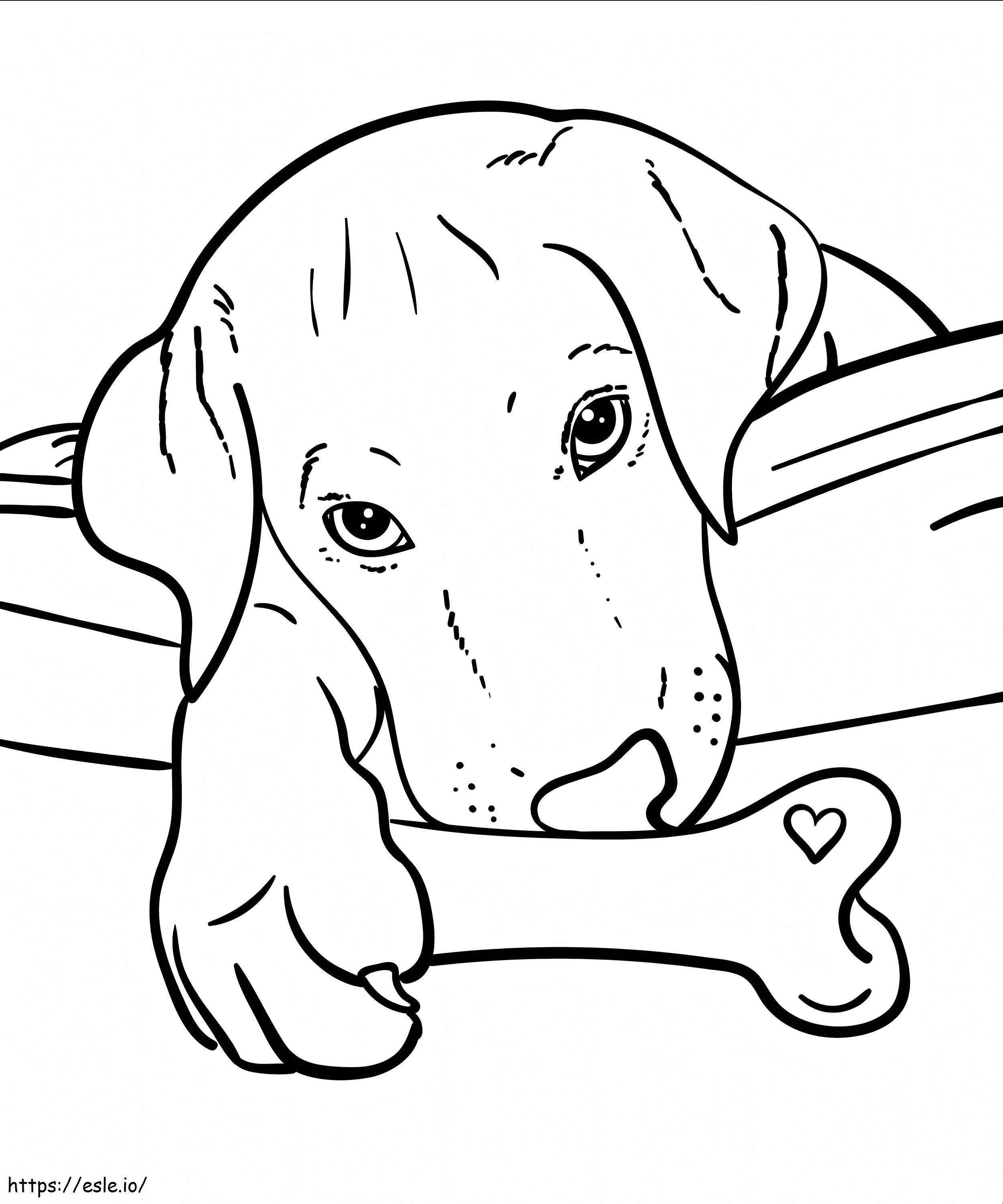 Dog With Bone coloring page