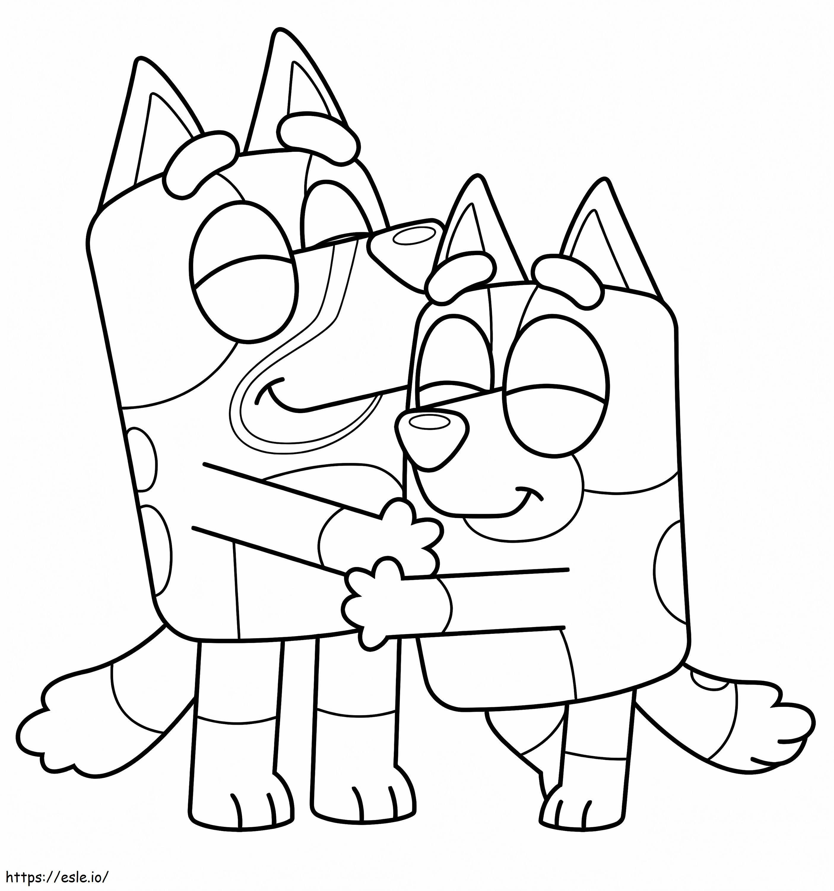 Bluey And Dad coloring page