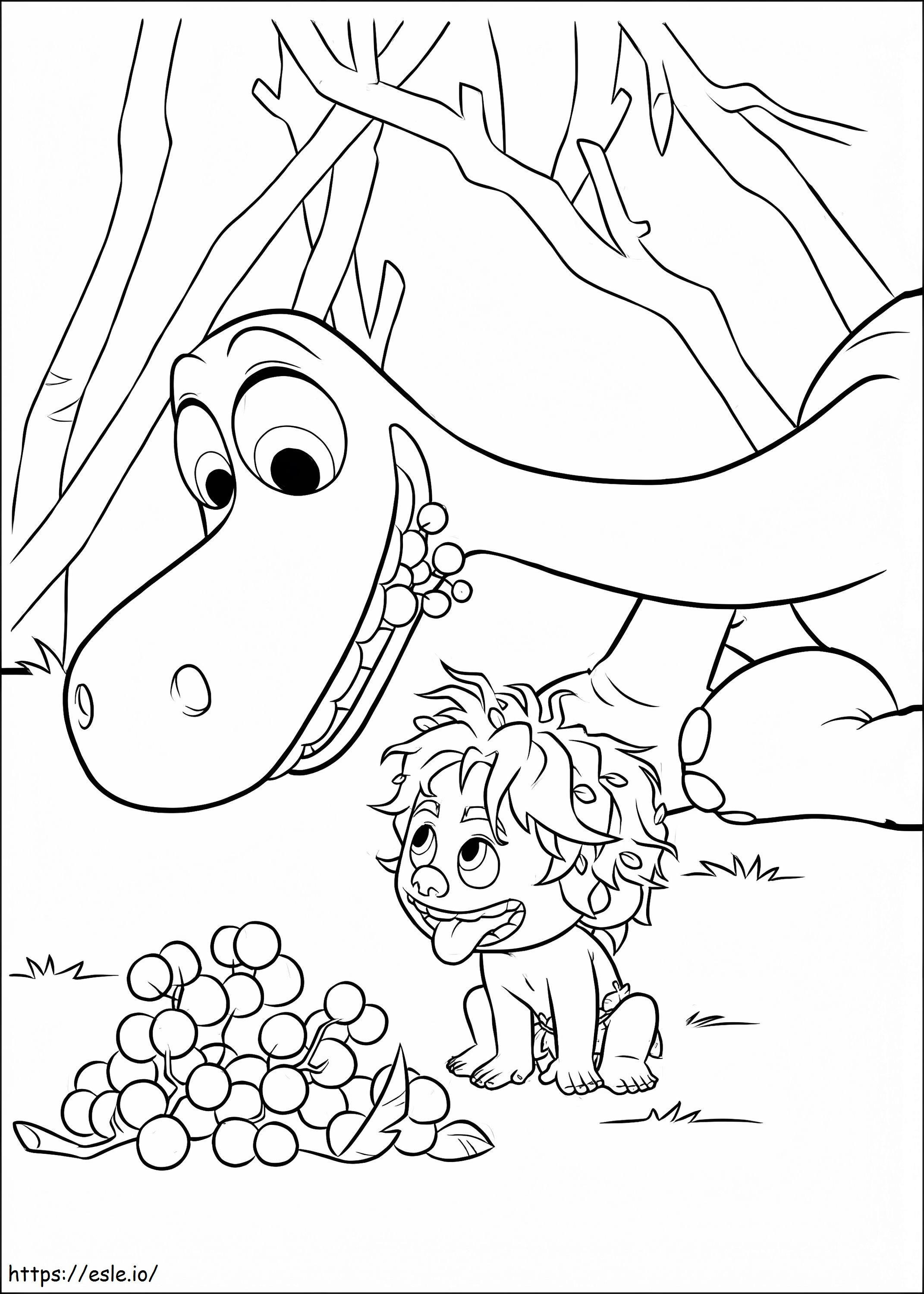 Spot And Arlo Eating Fruit coloring page