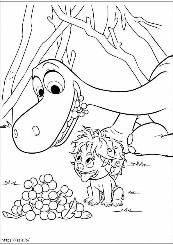 Spot And Arlo Eating Fruit coloring page