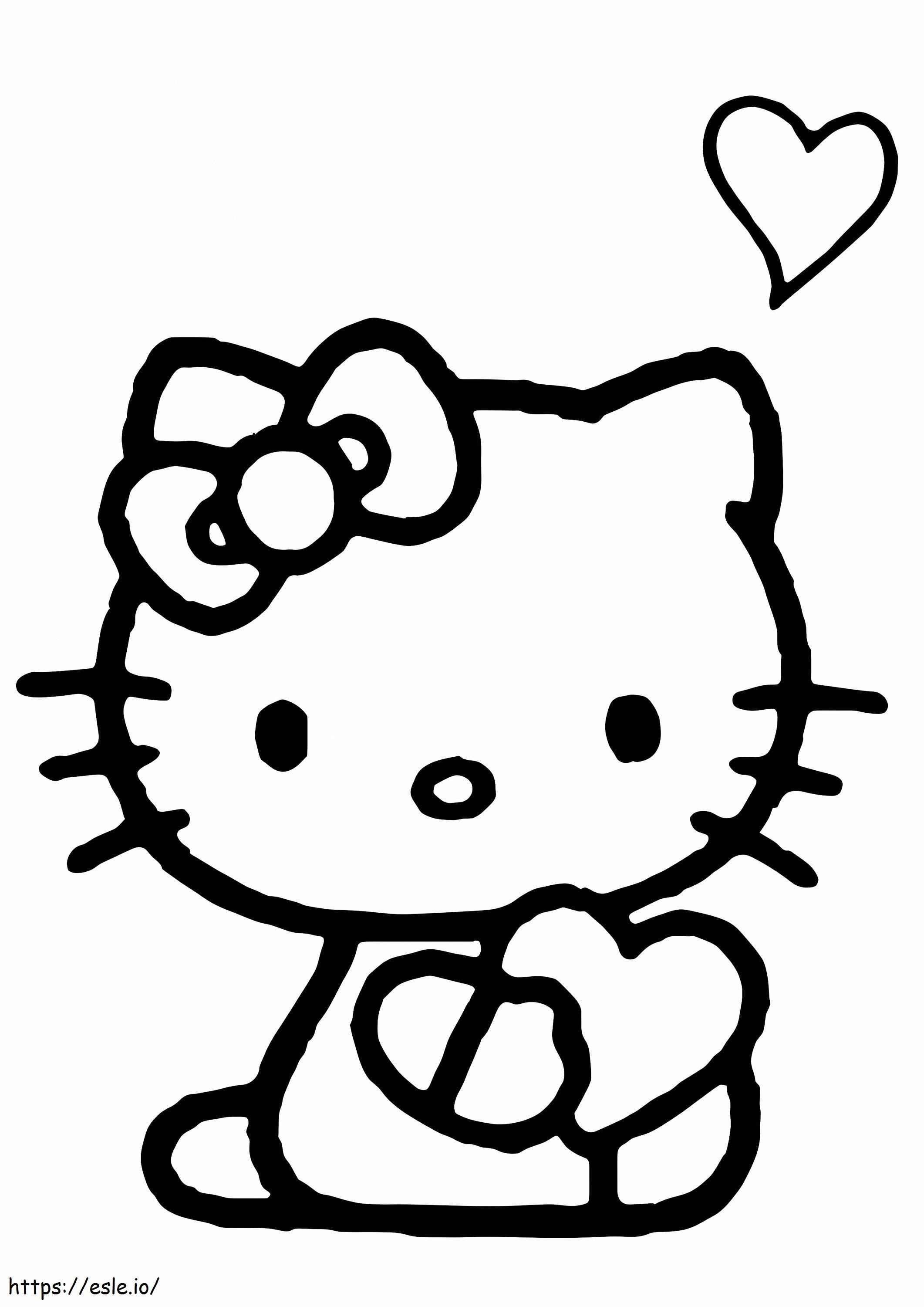 Coloriage Bonjour Kitty adorable à imprimer dessin