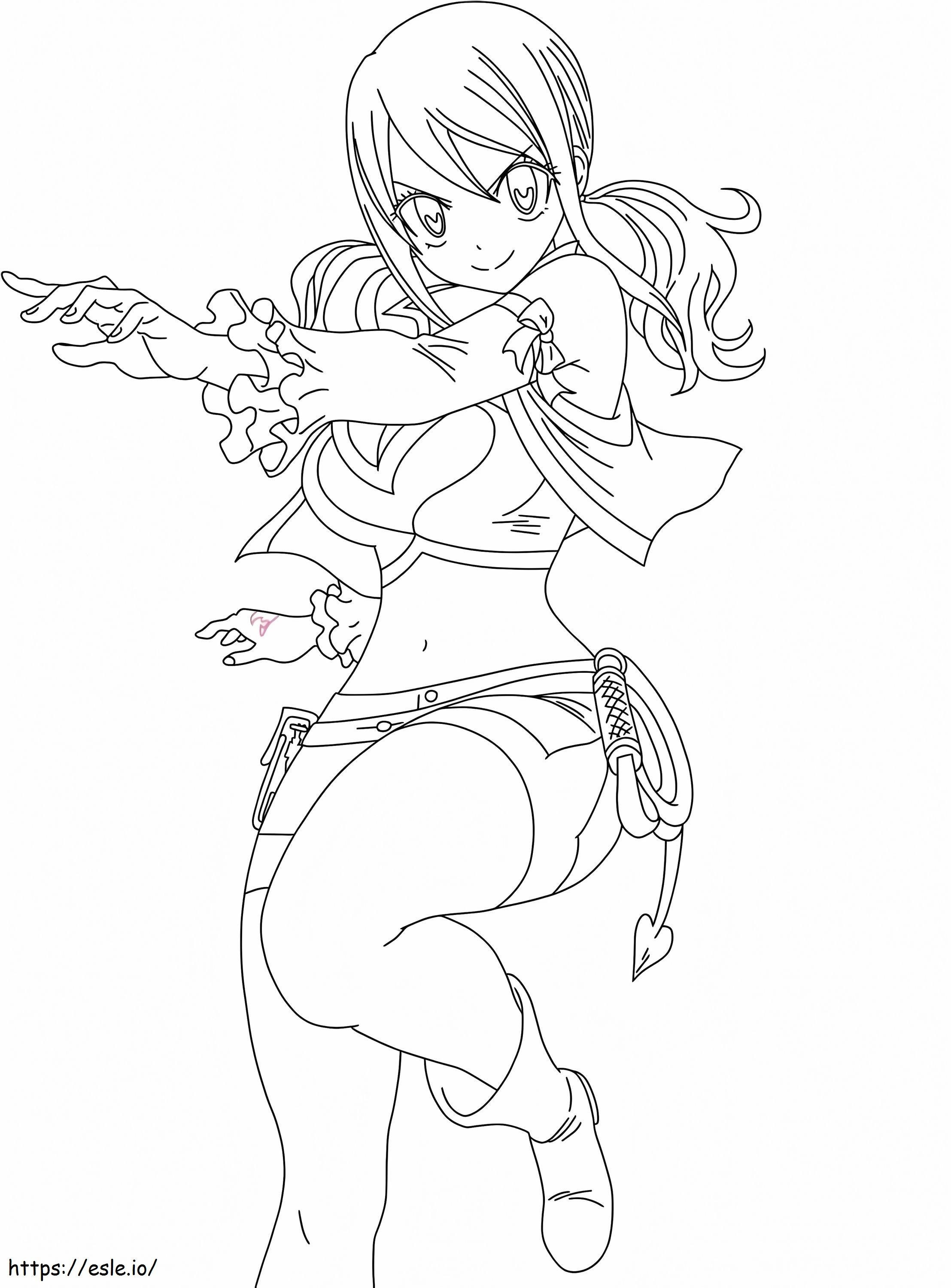 Action Lucy Heartfilia coloring page