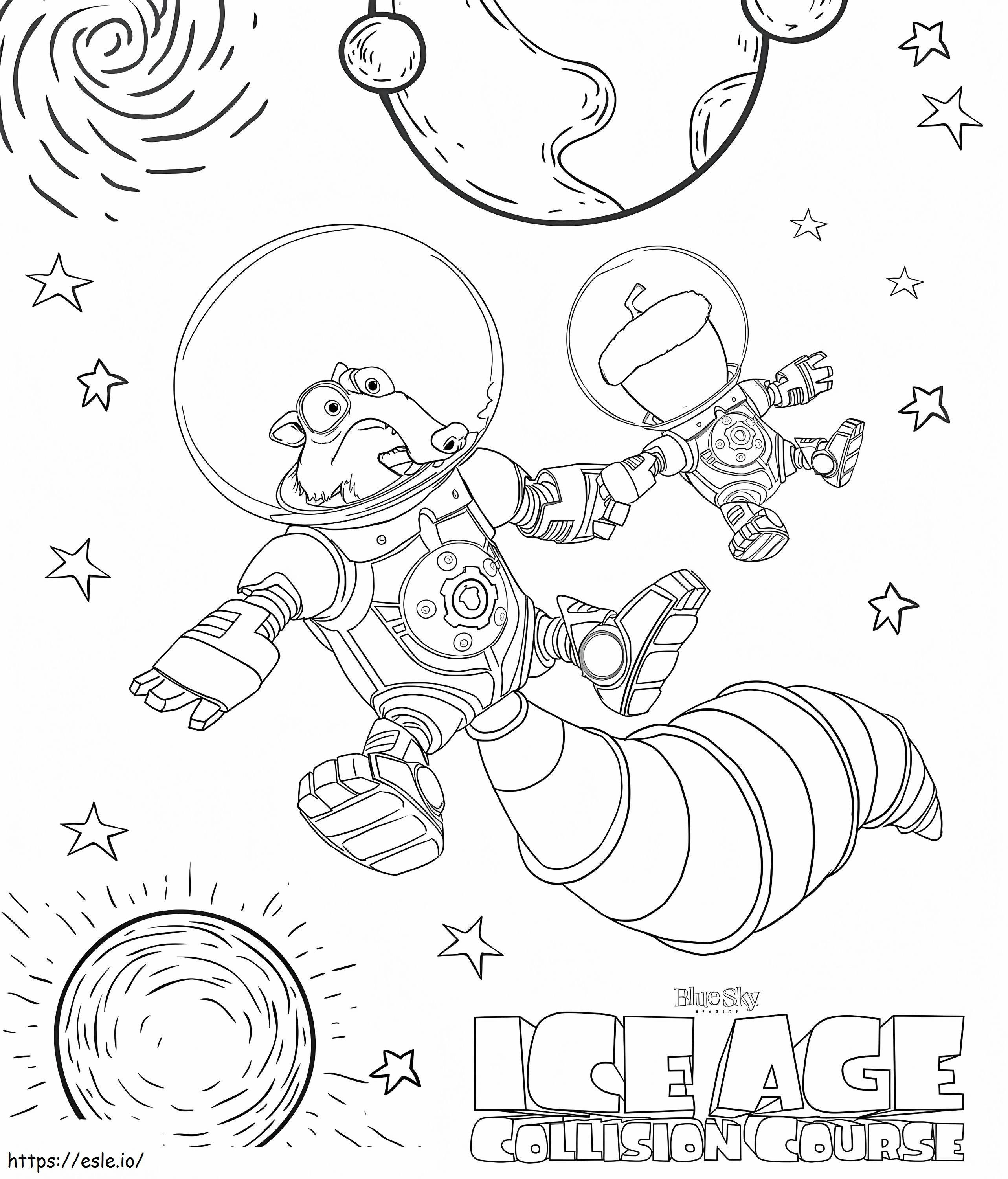 Scrat In Space coloring page