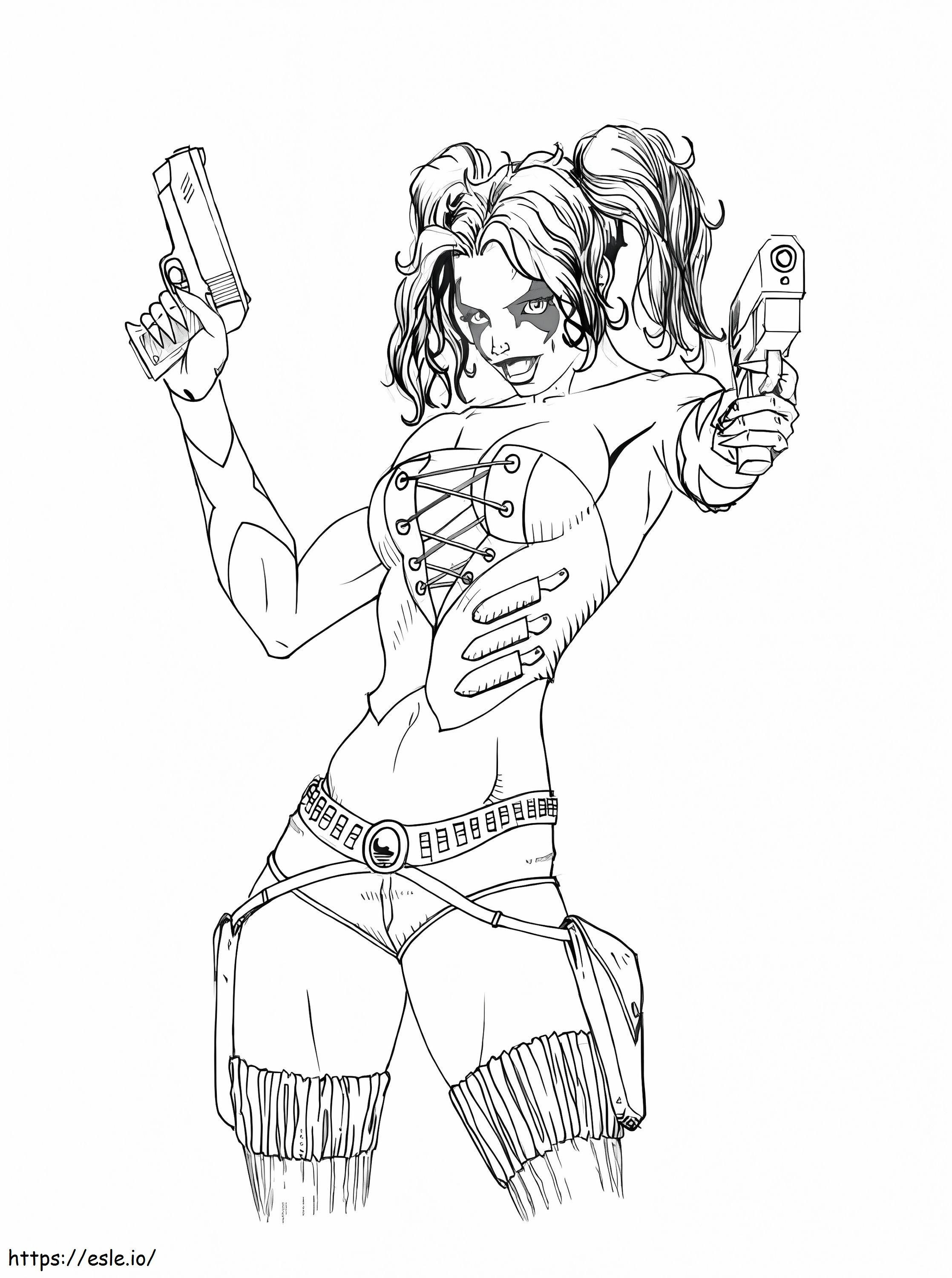 Awesome Harley Quinn coloring page