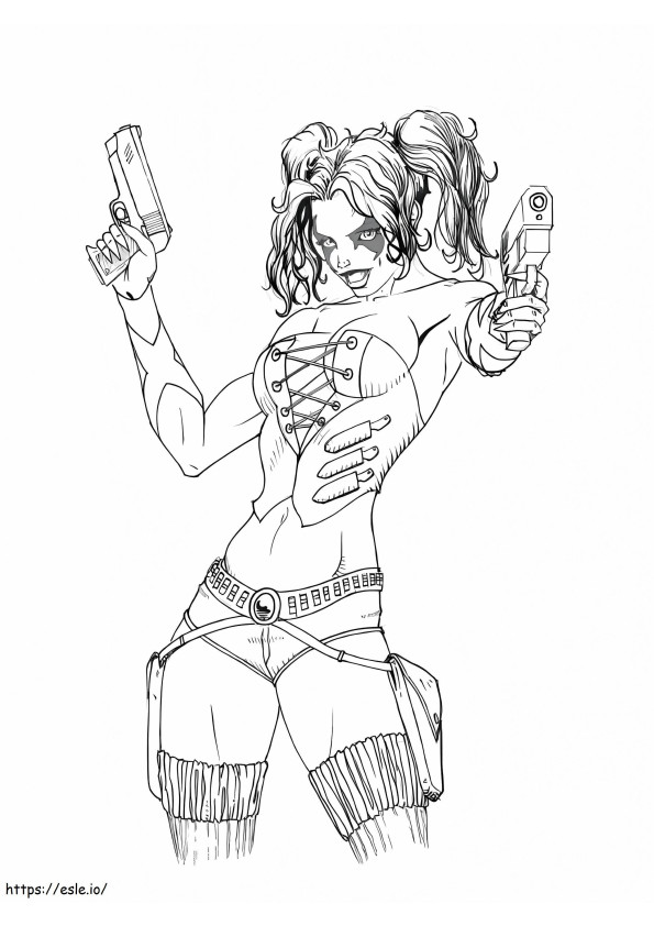 Awesome Harley Quinn coloring page