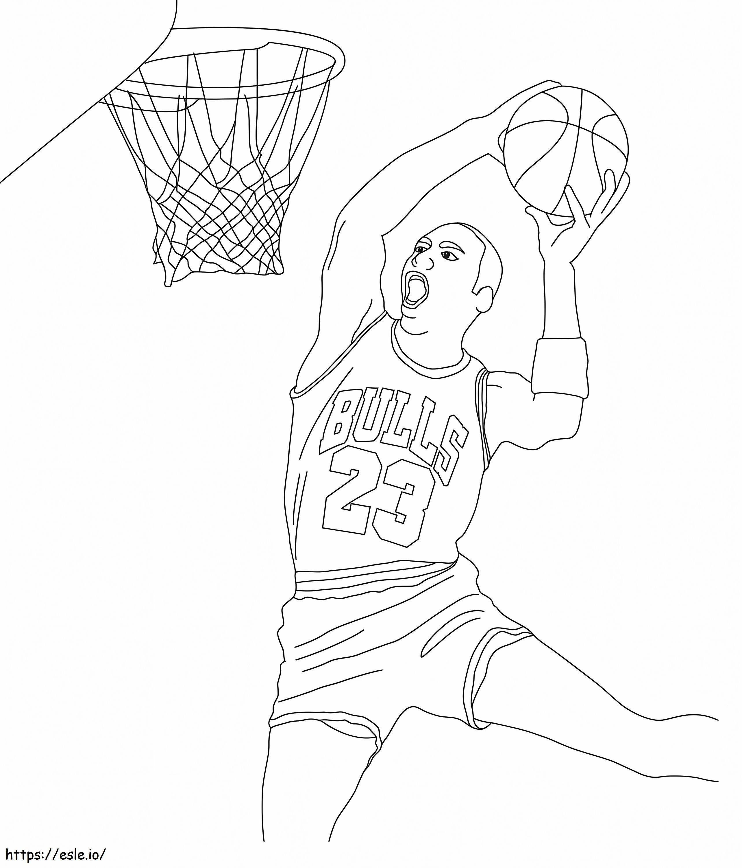 Michael Jordan Dunk coloring page