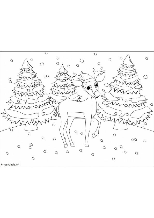 Christmas Reindeer 2 coloring page