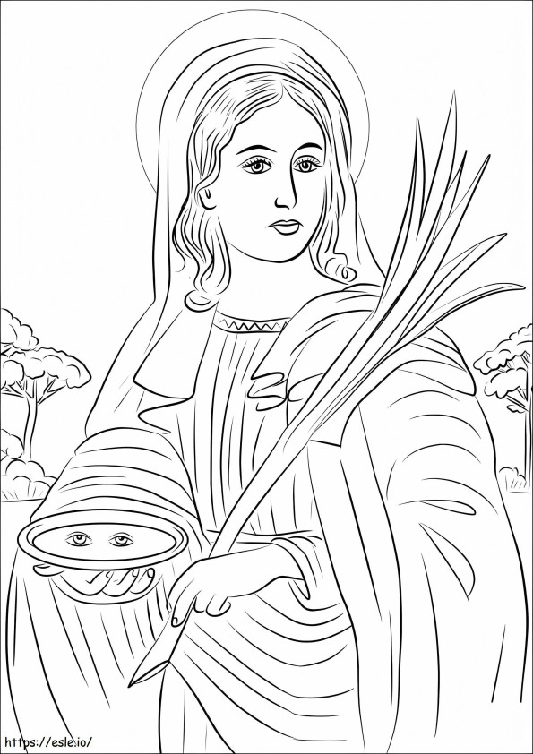 Sfânta Lucia de colorat