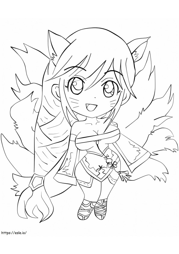 1560846533 Chibi Ahri A4 coloring page